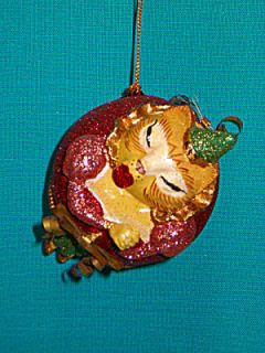 Sleeping Cat Ball Ornament by Katherines Collection 