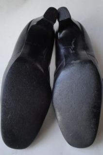 Sweet Vintage Black Leather Mod Pilgrim Shoes Red Cross 9