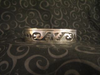 Hopi Overlay Sterling Silver Bracelet Kiva Symbols