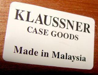 Klaussner Case Goods Modern Inlaid Wood Veneer Console Sofa Table