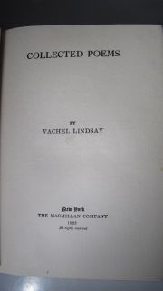 1923 Vachel Lindsay Signed w Drawing Poems 1st Ed