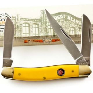 Robert Klaas Yellow Composite Handle Stockman Knife 3328 Folding