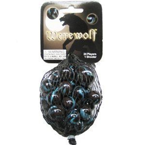 Mega Marble 24 Collectible Marbles 1 Shooter Net Bag Werewolf