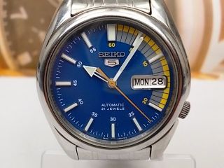 Seiko 5 Day Date Automatic Mens Watch 7S26 01V0 Blue Dial