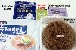 Water Cold Noodles 4bags, Korean Elastic Noodles, Naeng myun, Korean