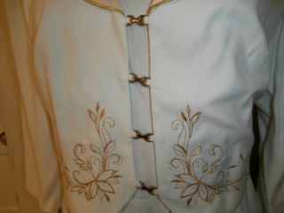 Karis Korner White Dress with Gold Trim Size 16