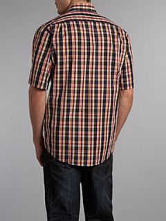 Barbour Short sleeved bright check shirt Navy   