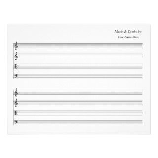 Blank Sheet Music 4 Stave String Quartet Letterhead