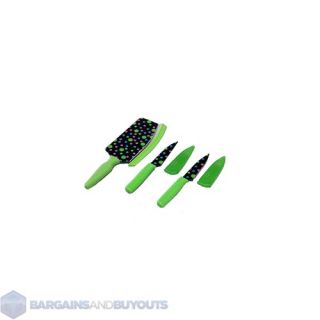 Kuhn Rikon 3 Piece Cutlery Set in Green Polka Dot
