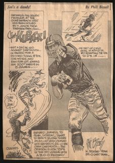 Jim Kuback Football Sports Cartoon Caricature Newspaper clipping 1970s