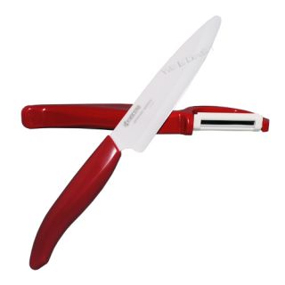 New Kyocera Ceramic 4 5 Utility Knife Peeler Gift Set Red Revolution