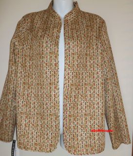 Alfred Dunner Size 14 Reversible Jacket $66 Quilted Lightweight Brown