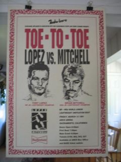 1991 Brian Mitchell vs Tony Lopez I Vintage Boxing Poster Sacramento