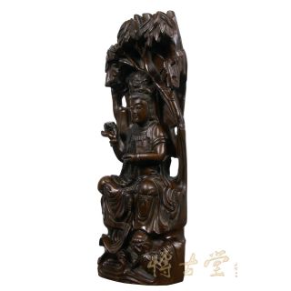 Chinese Antique Wood Carved Kwan Yin Statuary 25x33