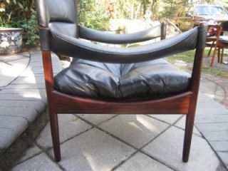 Kristian Vedel Danish Mod Rosewood Modus Lounge Chair Black Leather