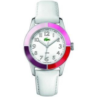 Lacoste 2000458 Womens White Red Leather Strap Watch