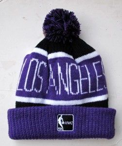 Los Angeles Lakers Team Colors Large Size Knit Beanie Cap Hat by 47