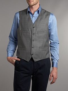 Simon Carter prince of wales check waistcoat Grey   