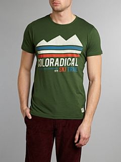 Jack & Jones Short sleeved `colouradical` graphic T shirt Khaki   