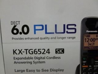 New Panasonic KX TG6524 Cordless Phone Answering System DECT 6 0 Plus