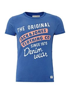 Jack & Jones Short sleeved graphic logo T shirt Blue   