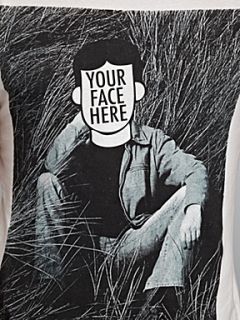 Jack & Jones Short sleeved `your face here` graphic T shirt White   