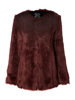 Label Lab Longline fur coat Burgundy   