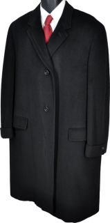 48R Vintage 60s Lanark Black Three Button 100% Khayam Cashmere