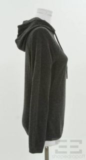 Lana Bilzerian Dark Grey Embroidery Cashmere Hooded Sweater Size M