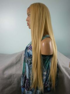 Long Lace Front Blonde Silky Straight Synthetic Wig