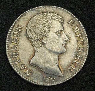 1805 A France 1st Empire Napoleon I Silver 1 Franc Coin XF AU