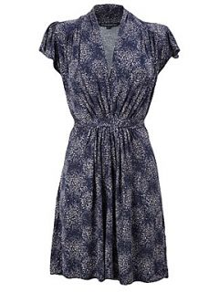 French Connection Fast cascade jersey tie dress Blue   House of Fraser