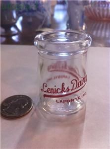 Lenicks Dairy Laporte Indiana Small Dairy Creamer Bottle