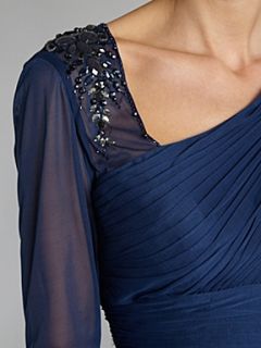 Adrianna Papell Evening Long sleeved draped dress Blue   House of Fraser