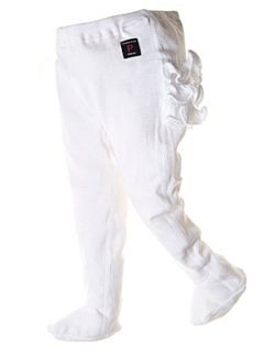 Polarn O. Pyret Frilly cotton tights White   
