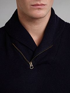Polo Ralph Lauren Half zip through shawl neck jumper Navy   
