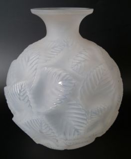 Rene Lalique Cased Opalescent Glass Ormeaux Vase