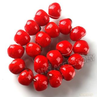 1strings 111556 New Wholesale Red Apples Loose Lampwork Beads