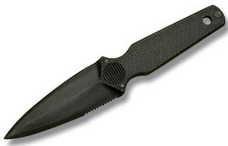 New Lansky Synthetic Fixed Blade Double Edged Partially Serrated Knife