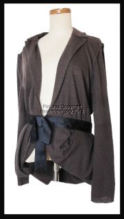 Breathless Lanvin Pure Merino Wool Silk Ribbon Brown Jacket 40