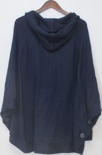 Queen Latifah Collection Hooded Poncho Navy Blue Sz 2X NEW 2nd HH36 16