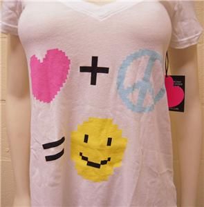 WILDFOX Couture Equation for Happiness Tee in White L