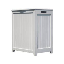 Oceanstar White Finished Laundry Hamper with Interior Bag RHP0109W