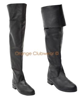 PLEASER Mens Leather Pirate Costume Renaissance Boots