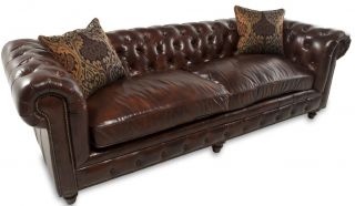 Tufted Leather Sofa Kensington Chesterfield Restoration Style