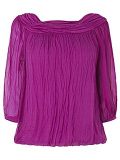 Phase Eight Short sleeve gypsy blouse Foxglove   