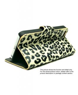 Leopard Fashion Leather Wallet Flip Fold Stand Cover Case for iPhone 5