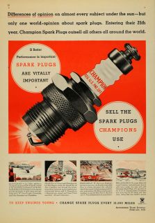 1935 Ad Spark Plugs Lee Miles Grand Prix Champion Dixon   ORIGINAL