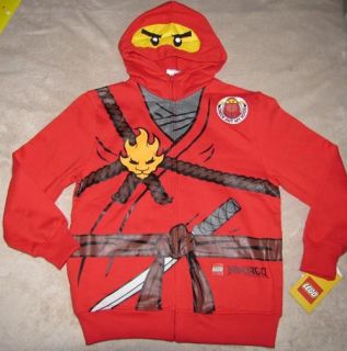 Lego Ninjago Red Ninja Fleece Zipper Hoodie Sweater Sweatshirt Costume