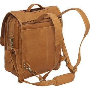 Ledonne Leather Flap Over Laptop Backpack Briefcase